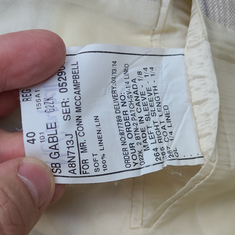 Exquisite SAMUELSOHN Soft Recent Linen Sport Coat/Blazer - Size 40 R - Picture 9 of 9